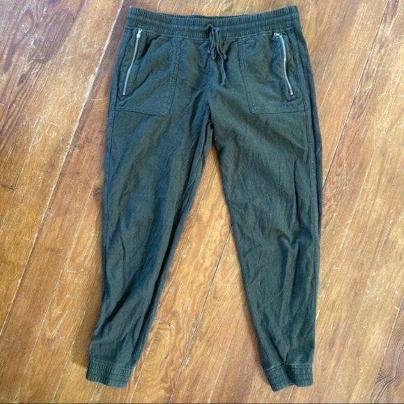 Lou & Grey Pants - Lou & Grey Green Zip Pocket Lounge Joggers M 100% Cotton